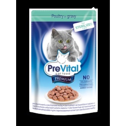 PreVital Premium консервы для стерилизованных кошек c птицей в соусе, 100 г